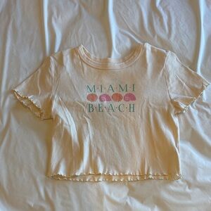 Pac Sun Cropped Miami Beach Tee